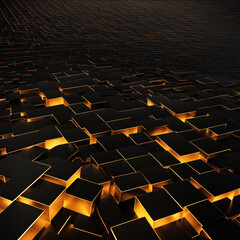 Obraz premium Abstract technology background with a network grid and particles connected. Sci-fi digital technology with line connect network