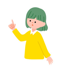 指をさ女の子のイラスト素材