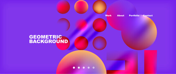 Obraz premium Various colorful geometric shapes abstract web template with gradients and light blur effects. Vector Illustration For Wallpaper, Banner, Background, Card, Book Illustration, landing page