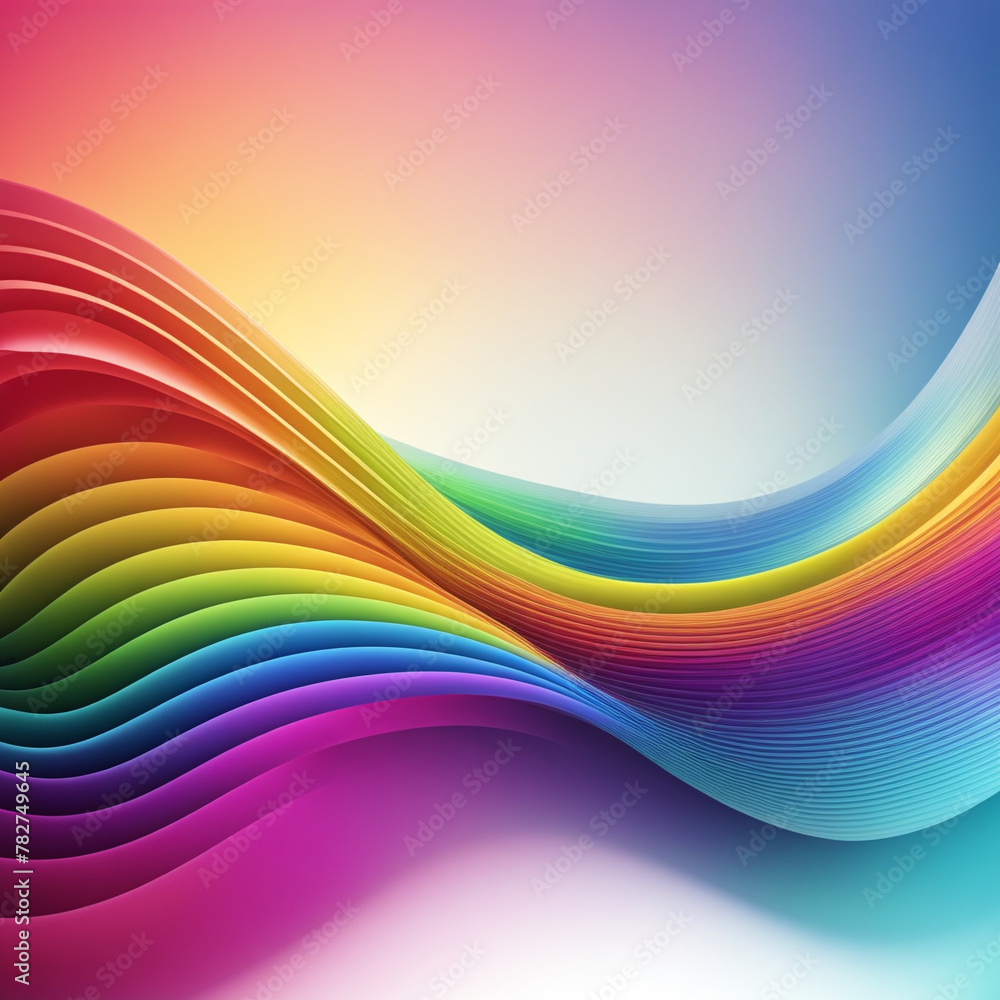 Poster stylish rainbow background and texture. abstract rainbow curved lines waves on multi colored distort