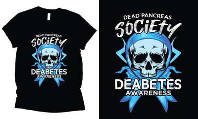 dead pancreas society deabetes awareness t-shirt design.