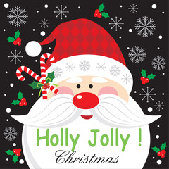 Christmas card design with cute santa clause