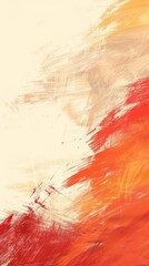 Vibrant painting featuring an abstract orange and white background with a textured gradient brush effect
