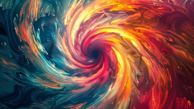 Colorful vortex energy, cosmic spiral waves, multicolor swirls e