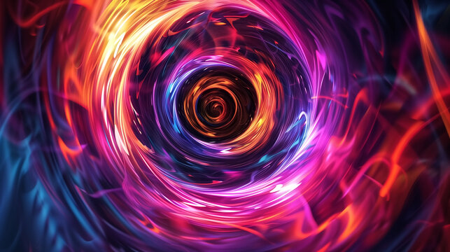 Colorful vortex energy, cosmic spiral waves, multicolor swirls e - Powered by Adobe