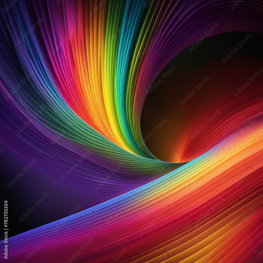 Aufkleber stylish rainbow background and texture. abstract rainbow curved lines waves on multi colored distort