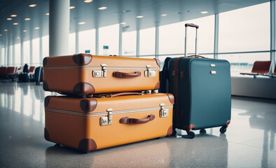 luggage suitcases at the airport