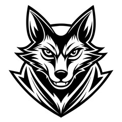 Obraz premium wolf mascot,wolf silhouette,vector,icon,svg,characters,Holiday t shirt,black wolf face drawn trendy logo Vector illustration,wolf on a white background,eps,png
