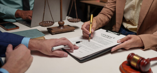 A lawyer or legal advisor is reading the statute of limitations. Clarifying details of legal...