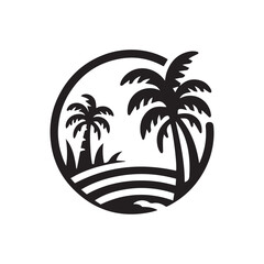 minimalist jungle logo on a white background	