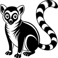 Obraz premium Lemur head mascot,Lemur silhouette,vector,icon,svg,characters,Holiday t shirt,black Lemur face drawn trendy logo Vector illustration,Lemur on a white background,eps,png