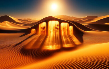 Fototapeta na wymiar Miraging in the Desert