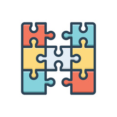 Color illustration icon  for puzzles