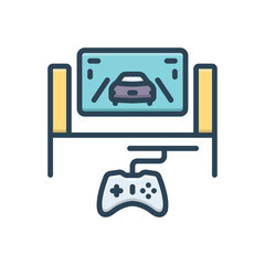 Fototapeta premium Color illustration icon for video game