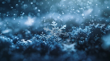A magical whirl of snowflakes captured midfall suspended in the cool quiet night air. . . - obrazy, fototapety, plakaty