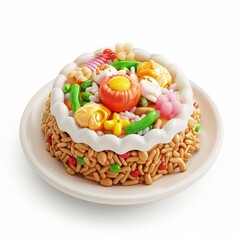 Cute Yangzhou Fried Rice food, 3dclay icon