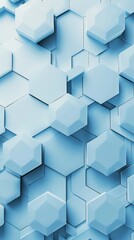 Obraz na płótnie Canvas Light blue background featuring hexagonal shapes creating a geometric pattern. Wallpaper.