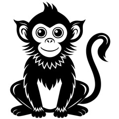 Monkey head mascot,Monkey silhouette,vector,icon,svg,characters,Holiday t shirt,black Monkey face drawn trendy logo Vector illustration,Monkey on a white background,eps,png