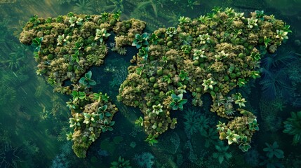 An inspiring image showcasing the global reach of the Biofuel Alliance with a large world map made up of various biofuel plants symbolizing the impact of renewable energy on a global . - obrazy, fototapety, plakaty
