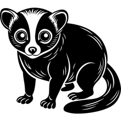 slow loris head mascot,slow loris silhouette,vector,icon,svg,characters,Holiday t shirt,black slow loris face drawn trendy logo Vector illustration,slow loris on a white background,eps,png