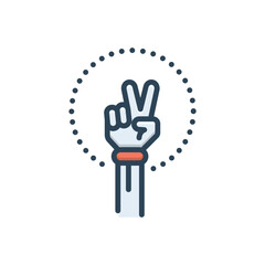 Obraz premium Color illustration icon for gesture