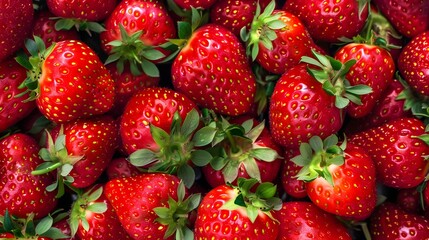 fresh juicy strawberries background.