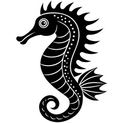 Fototapeta premium seahorse head mascot,seahorse silhouette,vector,icon,svg,characters,Holiday t shirt,black seahorse drawn trendy logo Vector illustration,seahorse on a white background,eps,png