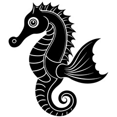 seahorse head mascot,seahorse silhouette,vector,icon,svg,characters,Holiday t shirt,black seahorse drawn trendy logo Vector illustration,seahorse on a white background,eps,png