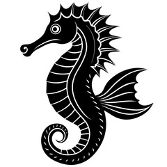 seahorse head mascot,seahorse silhouette,vector,icon,svg,characters,Holiday t shirt,black seahorse drawn trendy logo Vector illustration,seahorse on a white background,eps,png