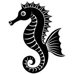 seahorse head mascot,seahorse silhouette,vector,icon,svg,characters,Holiday t shirt,black seahorse drawn trendy logo Vector illustration,seahorse on a white background,eps,png