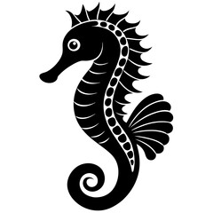 seahorse head mascot,seahorse silhouette,vector,icon,svg,characters,Holiday t shirt,black seahorse drawn trendy logo Vector illustration,seahorse on a white background,eps,png
