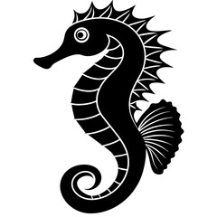 seahorse head mascot,seahorse silhouette,vector,icon,svg,characters,Holiday t shirt,black seahorse drawn trendy logo Vector illustration,seahorse on a white background,eps,png