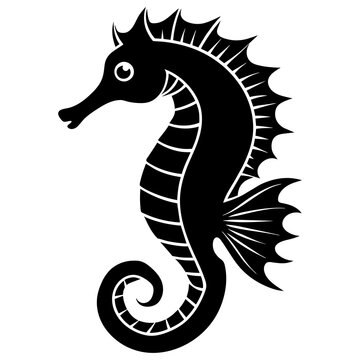 seahorse head mascot,seahorse silhouette,vector,icon,svg,characters,Holiday t shirt,black seahorse drawn trendy logo Vector illustration,seahorse on a white background,eps,png