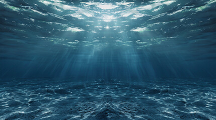 Blue sea or Underwater ocean background with Generative Ai.
