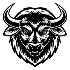 bull head mascot,bull silhouette,vector,icon,svg,characters,Holiday t shirt,black bull drawn trendy logo Vector illustration,bull on a white background,eps,png