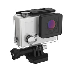 Action Camera in a Waterproof Box Isolated