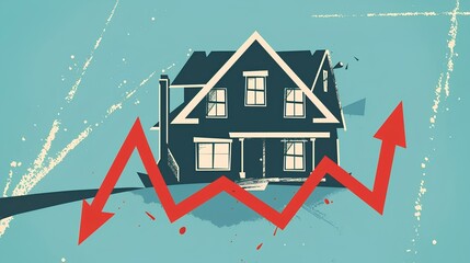 Design a series of social media graphics warning homeowners about the risks of debt increase from borrowing against home equity, with red arrows drawing attention to key points. generative AI - obrazy, fototapety, plakaty