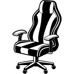 gaming chair and crossbones head mascot,chair silhouette,vector,icon,svg,characters,Holiday t shirt,black chair drawn trendy logo Vector illustration,chair on a white background,eps,png