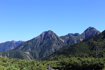 Mt.Amida,Mt.Yokodake,Mt.Aka seen from the top of Mt.Amigasa