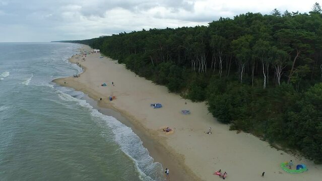 Beach Baltic Sea Lukecin Plaza Morze Baltyckiea Aerial View Poland