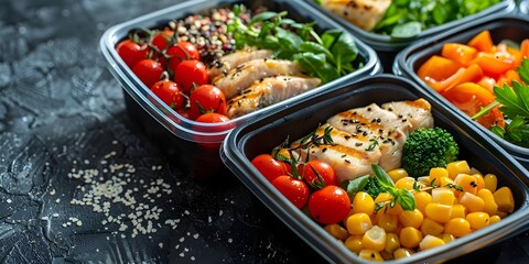 Balanced Meal Prep Containers with Varied Nutritious Ingredients for Organized Weekly Planning and Healthy Eating Lifestyle