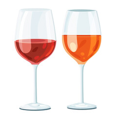 Two Glasses of  Wine isolated on a transparent background, clipart, graphic resource