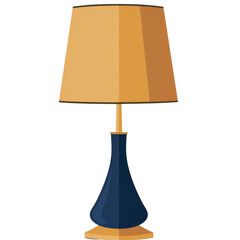 Blue Lamp With Brown Shade  isolated on a transparent background, clipart, graphic resource