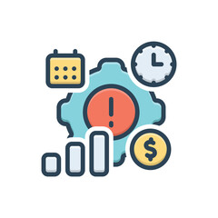 Color illustration icon for manage