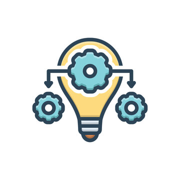 Color illustration icon for implementation