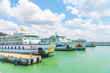 Ferry on Qiongzhou Strait, China