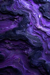 Textura detallada de relieve de  roca color purpura o morado y negro. Formacion rocosa, geologia. Atractivo fondo de pantalla - obrazy, fototapety, plakaty