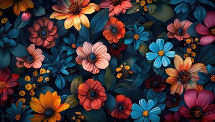 Fototapeta na wymiar beauty of flowers and botanicals, offering intricate patterns and vibrant colors inspired by nature's bounty