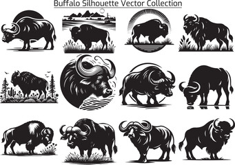 Buffalo silhouette vector
