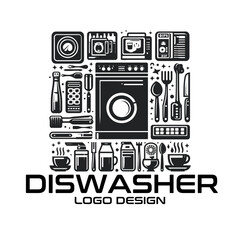 Dishwasher Vector Logo Design